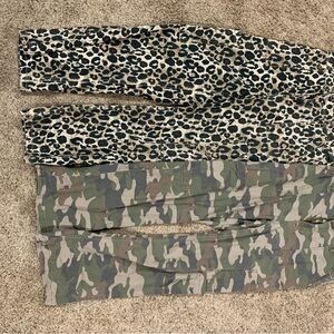 No Boundaries Leopard Print & Camo Pants bundle- you get both pairs!